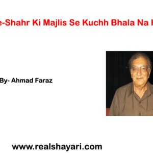 Faqih-e-Shahr Ki Majlis Se Kuchh Bhala Na Hua