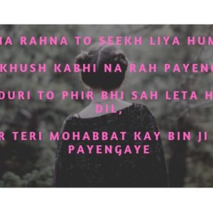 Tanha Rahna To Seekh Liya Humney