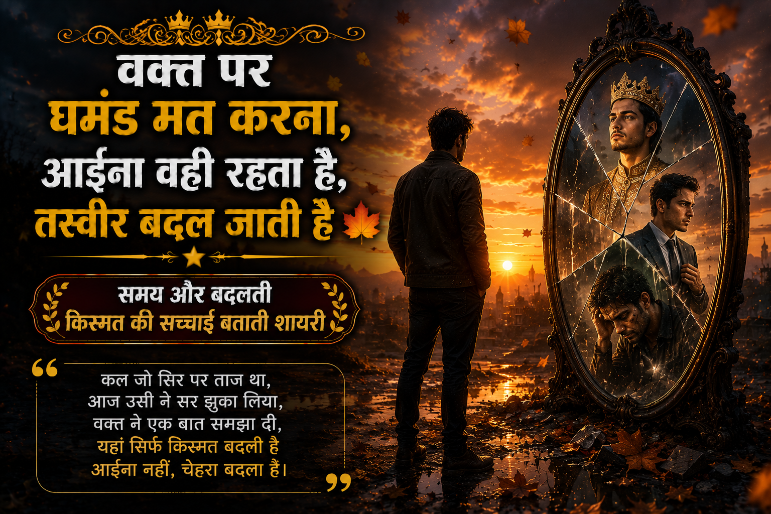 समय और बदलती किस्मत की सच्चाई बताती शायरी