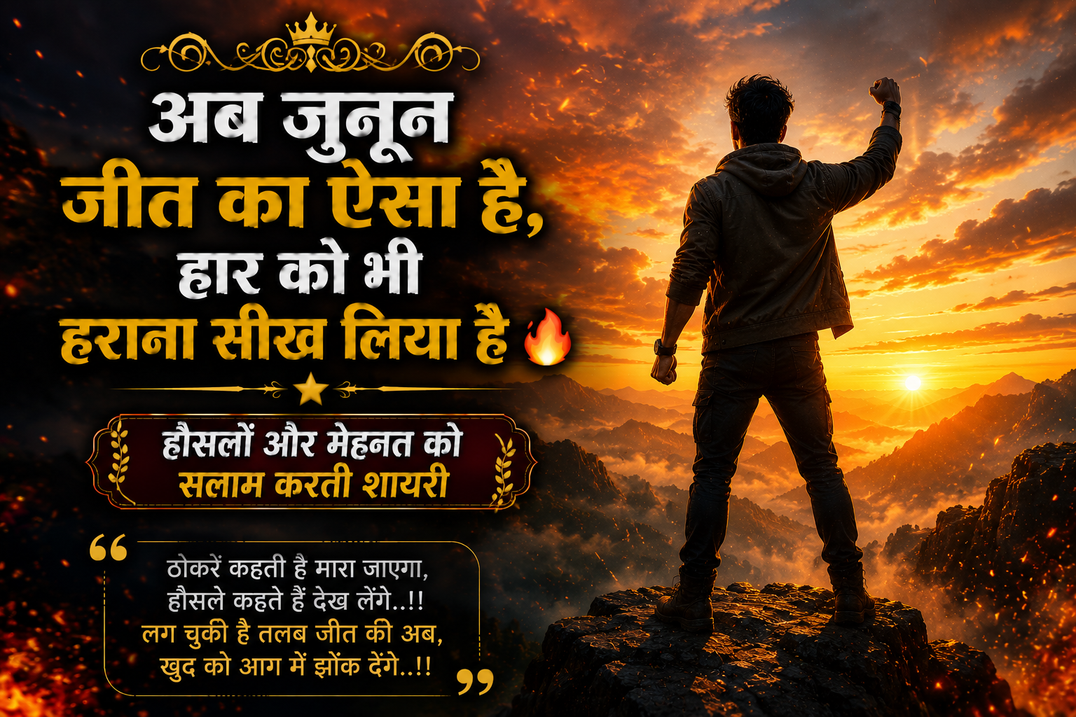 संघर्ष और जीत के जुनून से भरी शायरी