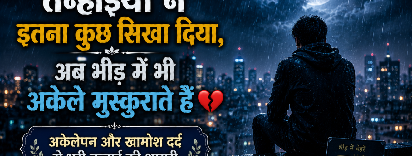 अकेलेपन और खामोश दर्द से भरी तन्हाई की शायरी
