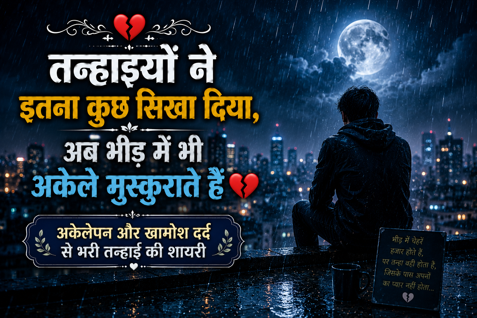 अकेलेपन और खामोश दर्द से भरी तन्हाई की शायरी